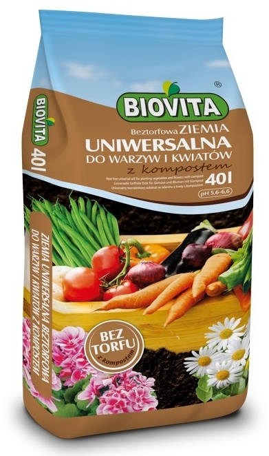 01. Biovita beztorfowa ziemia uniwersalna do warzyw i kwiatów z kompostem